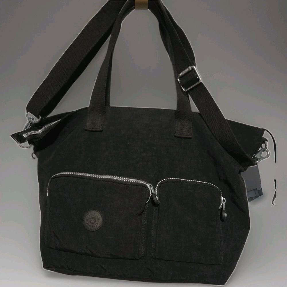 Kipling Idola Convertible Crossbody Bag Sholder Tote Nylon Black TM5303-001